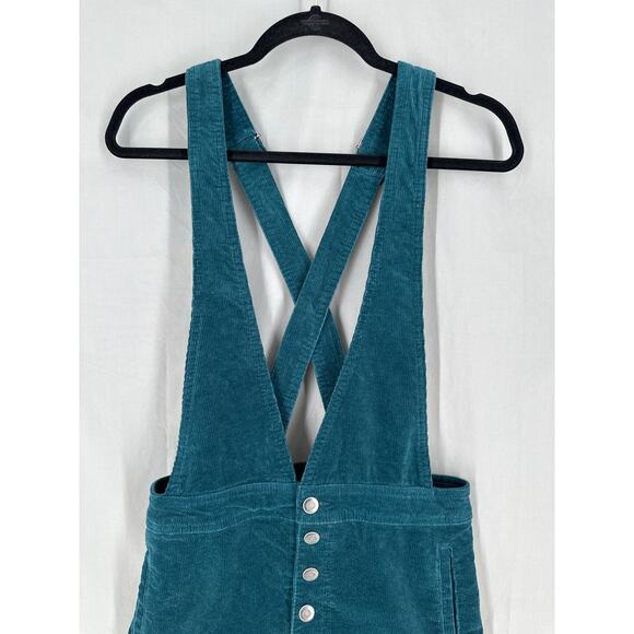Wild Fable Dress Womens Small Green Corduroy Overall Stretch Button Boho Retro - Picture 4 of 9